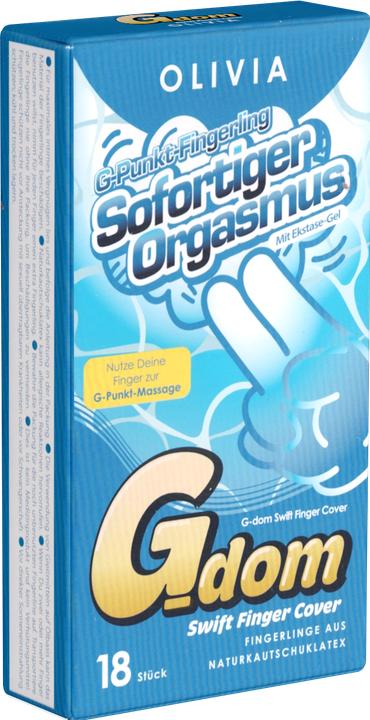 Produktbild Olivia «G Dom Swift» Fingerkondome 18 Stk – silikonbasiertes Ekstase-Gel, hygienisch, gefühlsecht (18 Stk.)