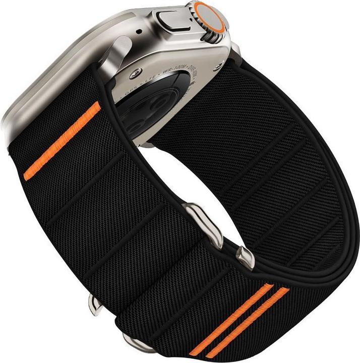 Produktbild 4Kom Tech-Protect Nylon Slip Strap für Apple Watch 44 / 45 / 46 / 49 mm - Schwarz (44 mm, Nylon)