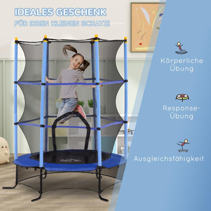 Produktbild Homcom Kindertrampolin Stahl, Kunststoff Blau (163 cm)