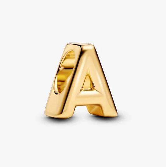 Image du produit Pandora Charm Lettre A Plaqué Or (Plaqué or, Métal)