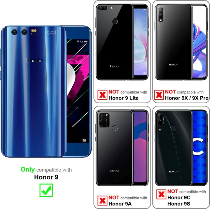 Actual product image Cadorabo Book Invisible Magnet Cover (Honor 9)