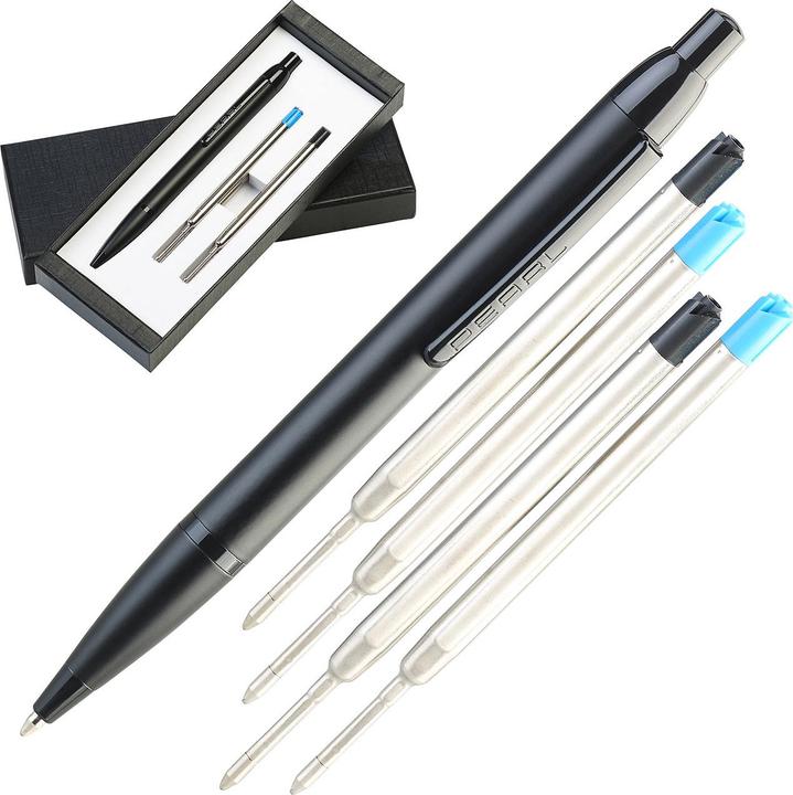Immagine prodotto Pearl Biro retrattili di alta qualità in confezione regalo con 4 ricariche (Nero)