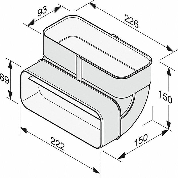 Image du produit Miele DFK-BVK 90 Coude pour canal plat