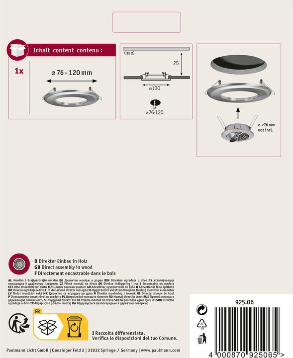 Produktbild Paulmann Einbauleuchte Adapter