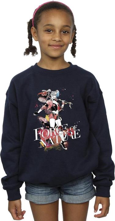 Actual product image Girls Harley Quinn Forces Of Nature Sweatshirt (116)