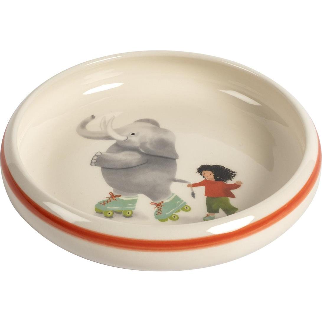 Kuhn Rikon, Kindergeschirr + Kinderbesteck, Kinderteller Elefant mit Kind Ø 18 cm