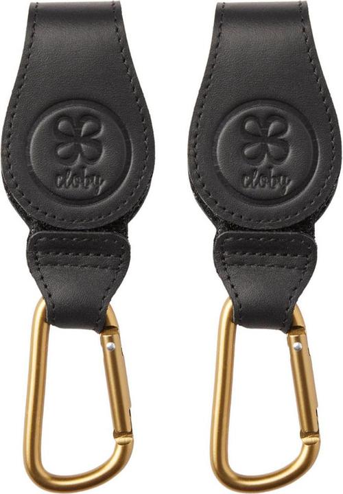 Cloby Leather pram hook with carabiner set of 2