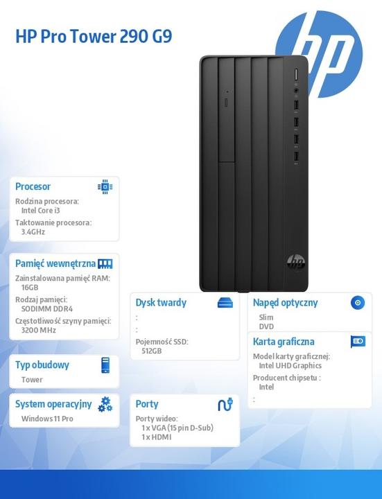 Produktbild HP 290 G9 (512 GB, 16 GB, Intel Core i3-13100, UHD Graphics 730)