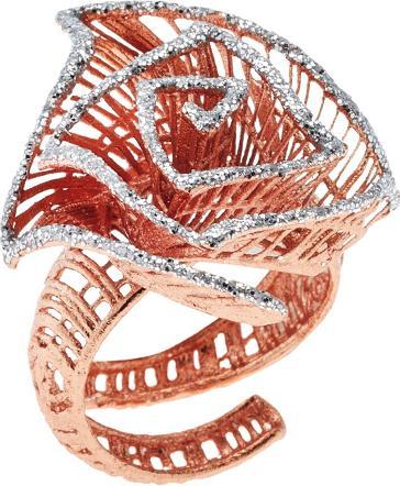 Produktbild Ottaviani Rose gold bronze ring with silver glitter (One Size)