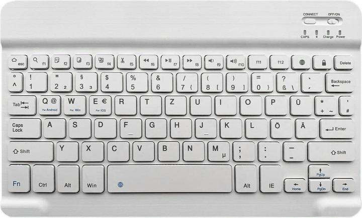 Produktbild Lobwerk Bluetooth Tastatur Keyboard kabellos USB für ALLE iOS Windows Android Tablets (Deutschland, Kabellos)