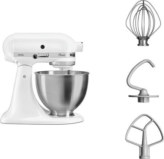 Actual product image KitchenAid 5K45SSEFW Classic, Food processor white matt (250 W)