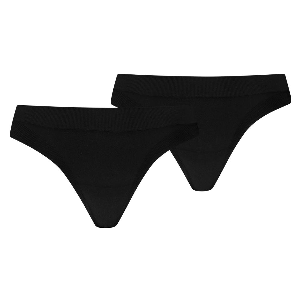 Puma, Damen, Unterhosen, Women 3d Knit Sport Strings 2p, Schwarz, (Xs, 2er Pack)