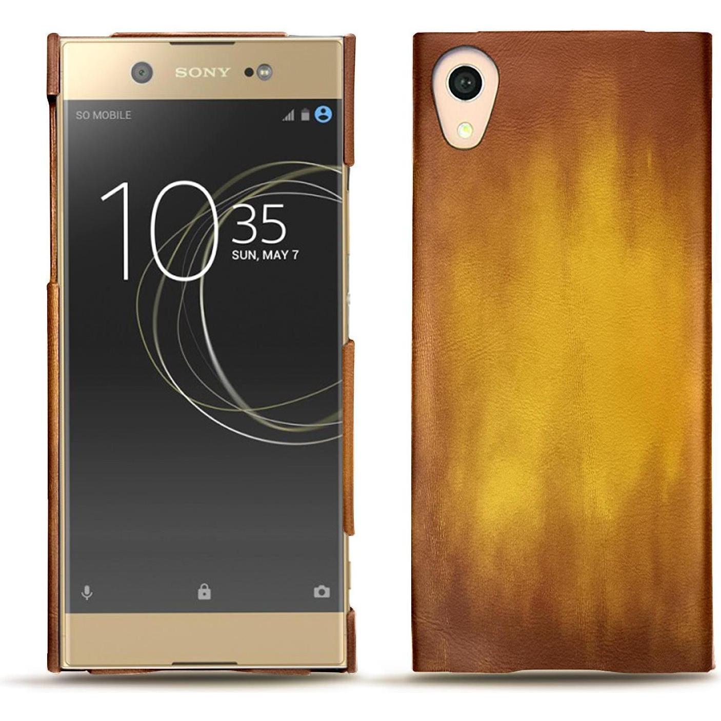 Noreve Lederschutzhülle (Sony Xperia XA1 Ultra), Smartphone Hülle, Gold