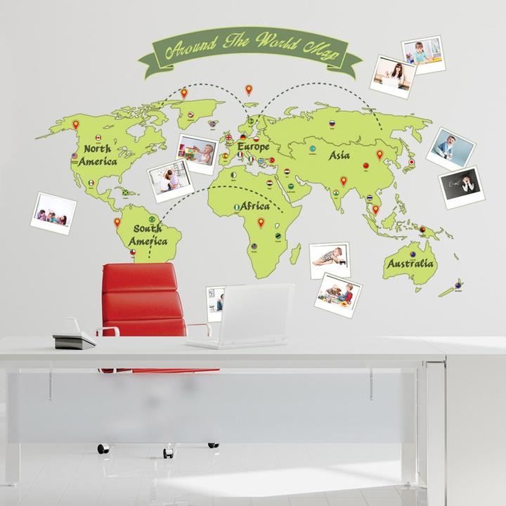 Image du produit Walplus Carte du monde (180 x 90 cm)