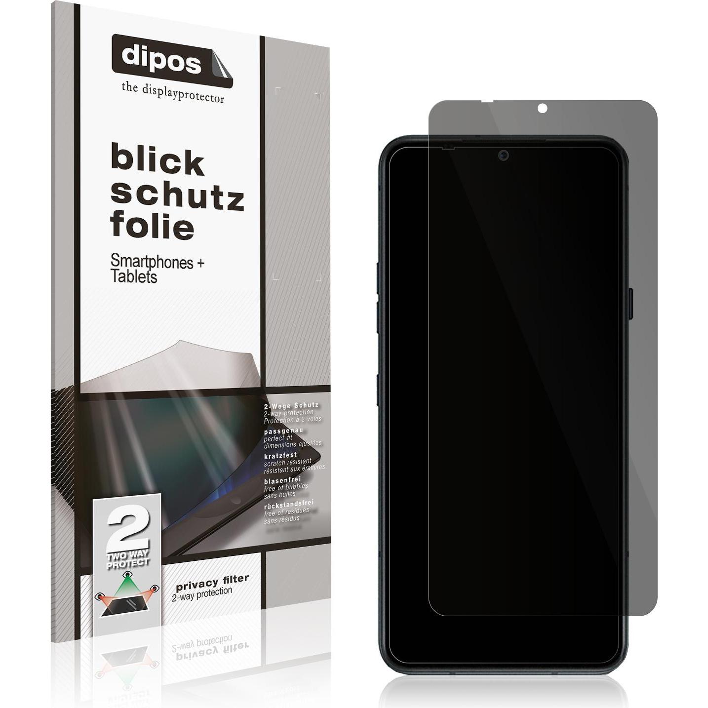 Dipos Blickschutzfolie 2-Way Anti-Shock (1 Stück, LG V50s ThinQ), Smartphone Schutzfolie, Transparent