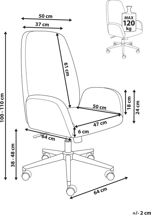 Produktbild Beliani Clare (44 - 54 cm)