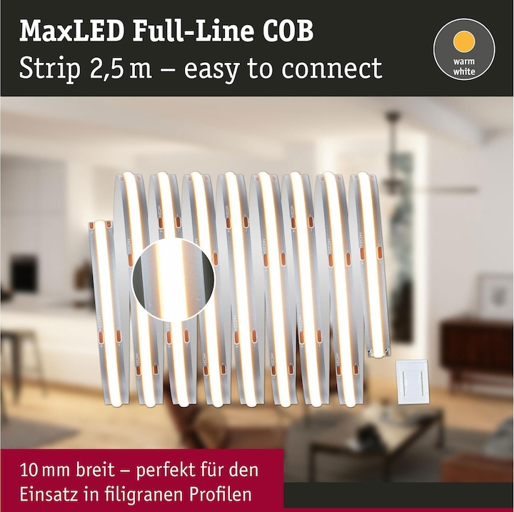 Immagine prodotto Paulmann MaxLED 1000 a riga intera COB a strisce (Bianco caldo, 250 cm, Interno)