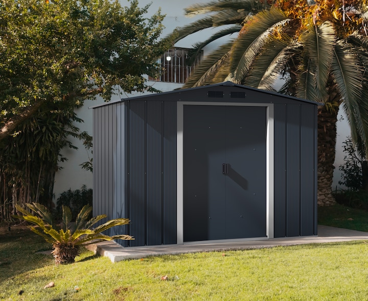 Produktbild Tepro Gerätehaus Eco 8x6, anthrazit/weiss