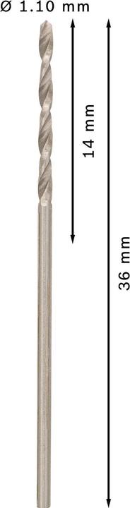 Immagine prodotto Bosch Professional Zubehör Trapano PRO Metal HSS-G, 1,1 x 14 x 36 mm (1,1 mm)