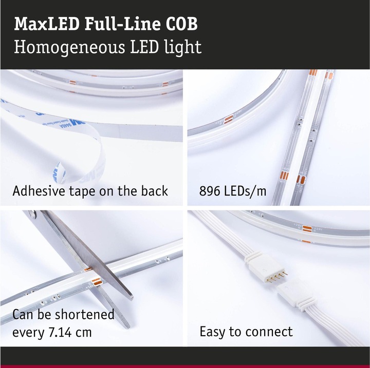 Immagine prodotto Paulmann MaxLED 1000 Full-Line COB Stripe (RGBW, 250 cm, Interno)