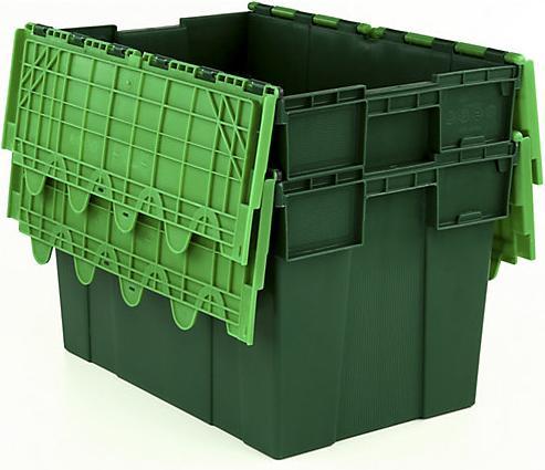 Actual product image kaiserkraft Reusable stacking container with hinged lid
