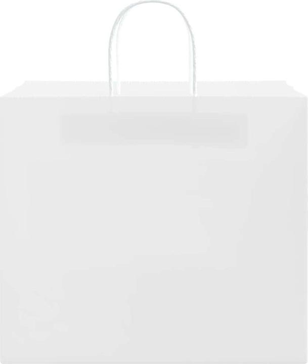 Produktbild vidaXL Kraftpapiertüten 50 Stk. mit Henkel Weiss 32x22x28 cm Papiertüte (Geschenktüte, 50 x)