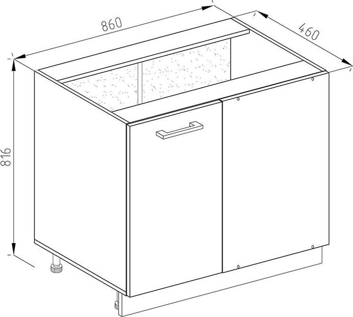 Produktbild Vicco Eckunterschrank R-Line (86 x 60 x 81.5 cm)