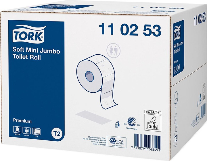 Image du produit Tork Papier toilette Premium Mini Jumbo Rouleau (1 x)