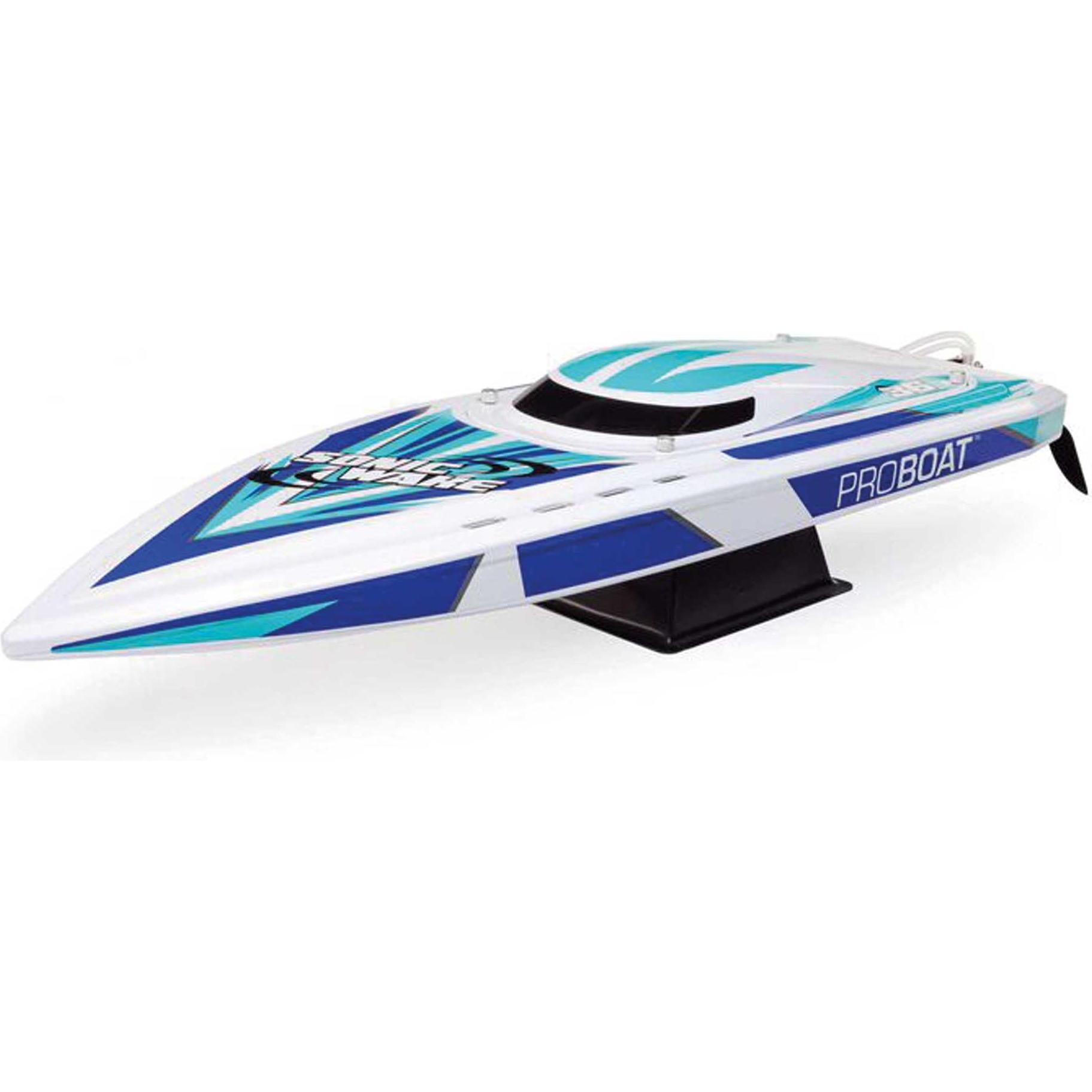 ProBoat Sonicwake V2 36" Self-Righting Rennboot Brushless Deep-V RTR Weiss/Blau