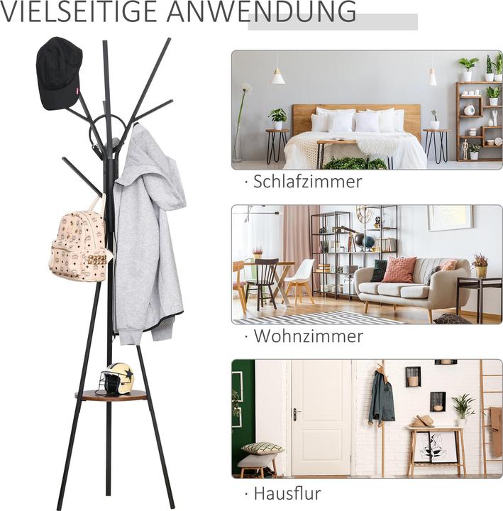Actual product image Homcom Coat Rack with 8 Hooks