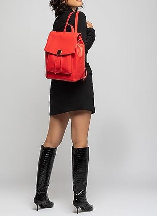 Actual product image Kate Moss Practical Compartmentalized Leather Backpack for Organization