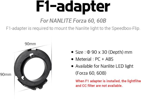 Actual product image SMDV F1 Adapter for Nanlite Forza 60,60B