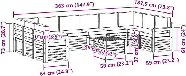 Produktbild vidaXL Outdoor-Sofa