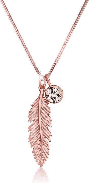 Produktbild Elli Boho, Feder, Solitär-Kette (Glaskristall, 925er Sterling Silber, 45 cm)