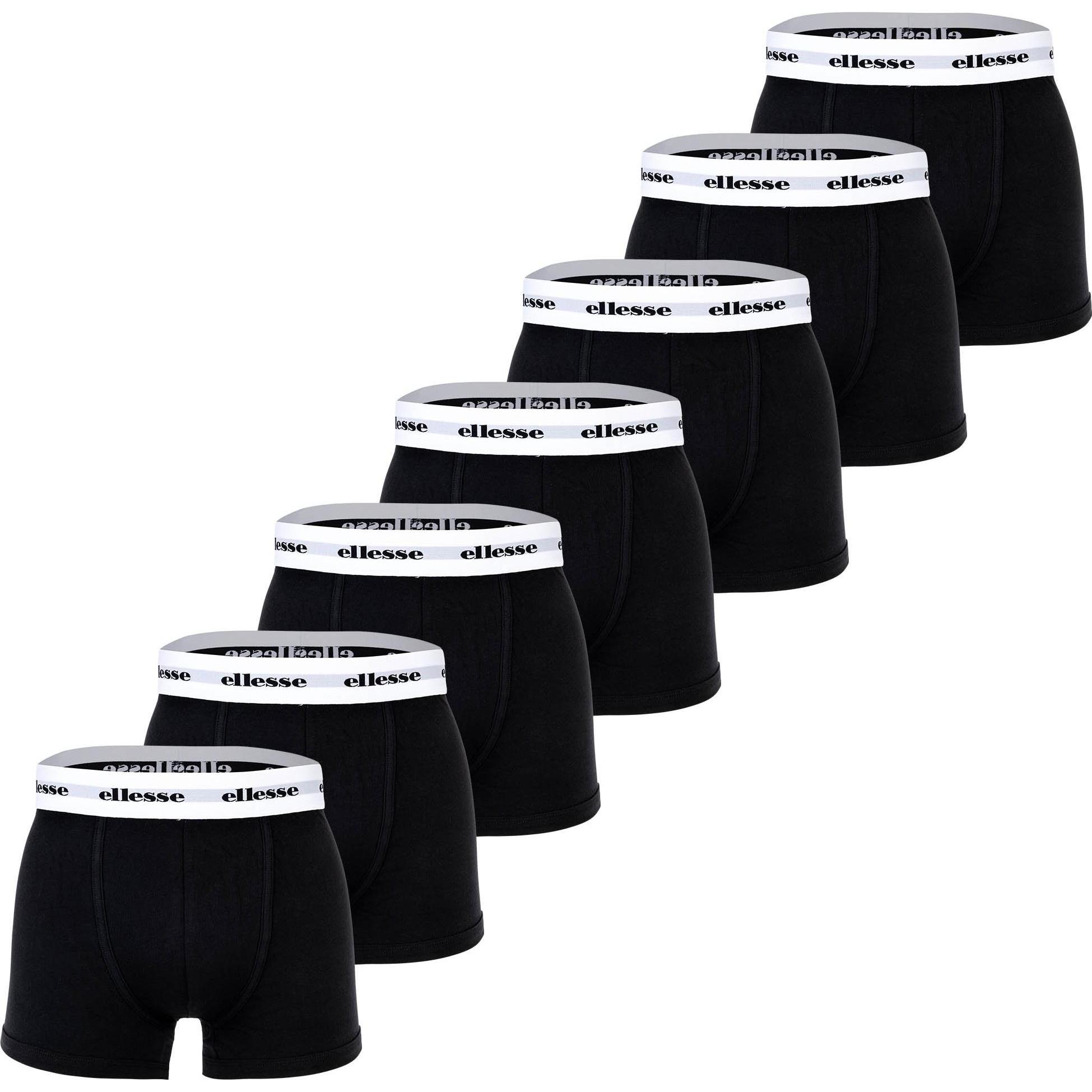 Ellesse, Herren, Unterhosen, Boxershort Casual Stretch Scopello 7pk Trunks, Schwarz, (M, 7er Pack)