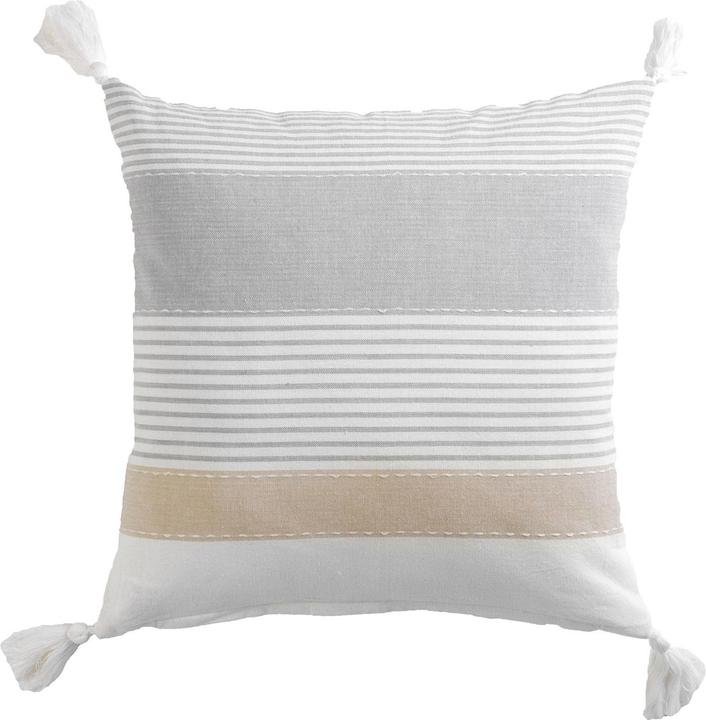 Casativo Coussin décoratif à rayures et pompons