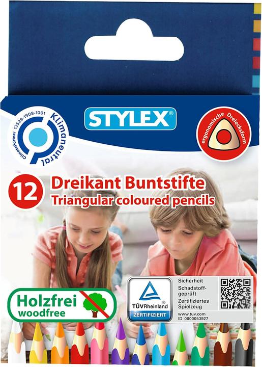 Produktbild Roost Farbstifte klein 26002 6 Farben 12 Stück (Gelb, Grün, Blau, Schwarz, Rot, Braun, 12 x)