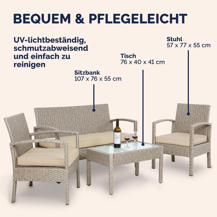 Produktbild Casaria Sitzgruppe (107 x 40 x 41 cm)