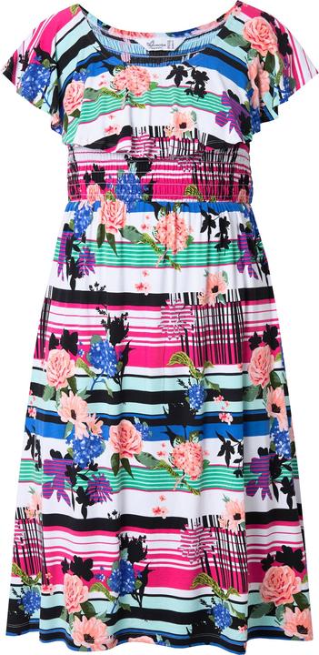 Actual product image Miamoda Smok-Jerseykleid, Musterstreifen, Carmen-Ausschnitt (42)