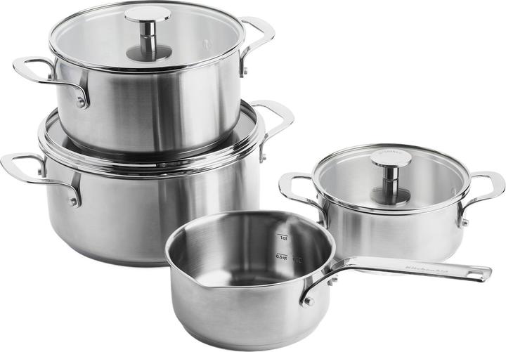 KitchenAid Stainless Steel Pannenset 4-delig (28 cm, Pan set + pot set, Stainless steel)