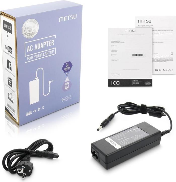 Immagine prodotto Mitsu caricabatterie per notebook 19v 3,95a 5,5x2,5 - toshiba compaq hp asus (75 W)