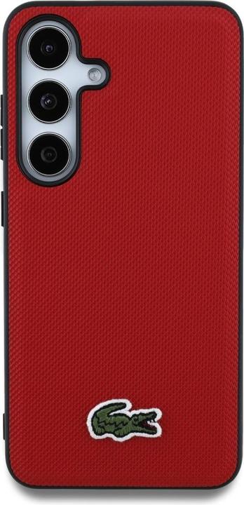 Actual product image Lacoste Etui Iconic Petit Pique Woven Logo MagSafe do Samsung Galaxy S25 czerwony (Samsung Galaxy S25)