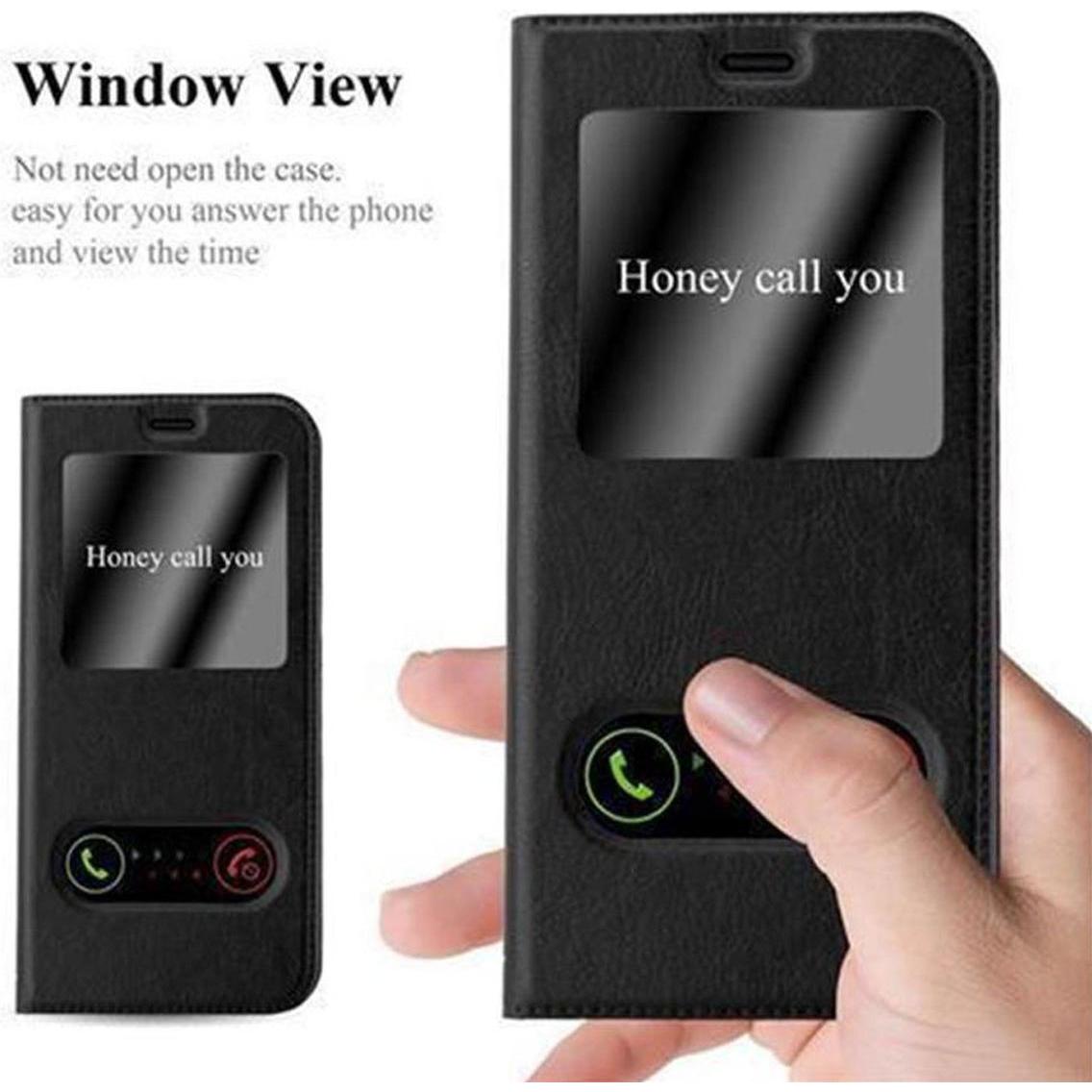 Thumbnail - Cadorabo Book mit View Doppelfenster Cover (Samsung Galaxy S8+), Smartphone Hülle, Schwarz
