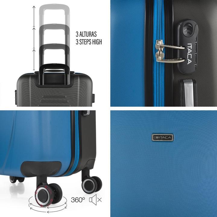 Immagine prodotto Itaca Set valigie rigide con rotelle e blocco combinato per viaggi