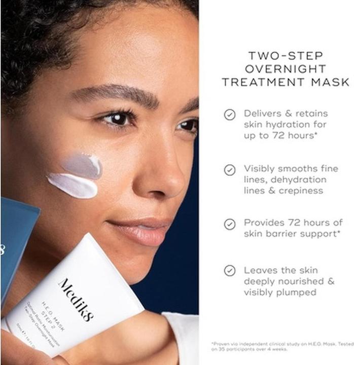 Produktbild Medik8 H.E.O Optimal Ratio Moisturisation Two-Step Overnight Hydrating Face Mask Skincare Treatment (100 ml)