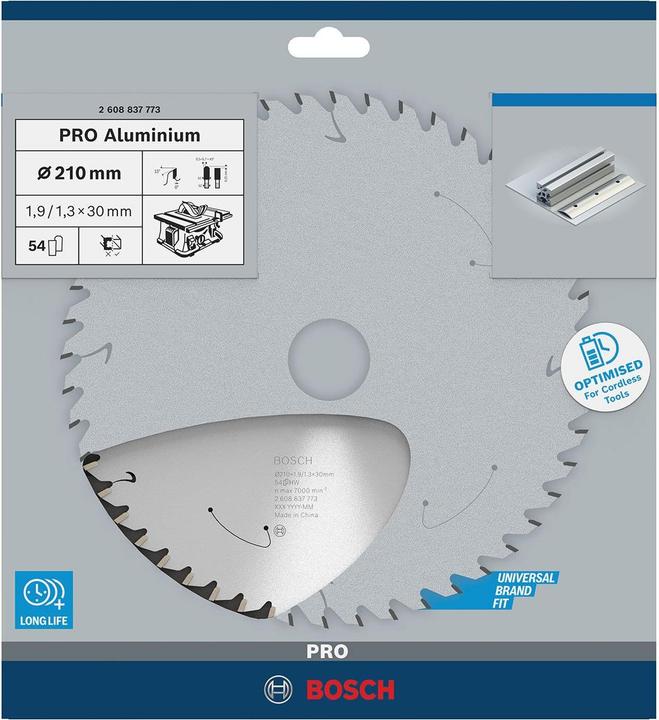 Produktbild Bosch Professional Zubehör PRO Aluminium cordless Kreissägeblatt, 210 x 1,9 x 30 mm