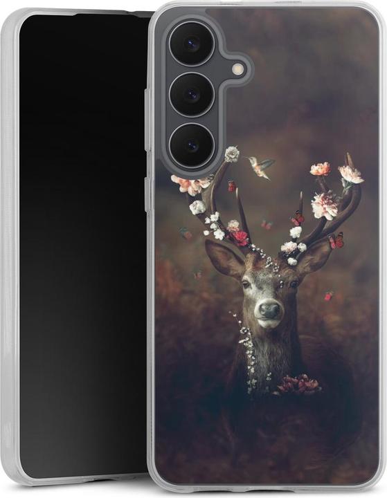 Produktbild DeinDesign Silikon Hülle für Samsung Galaxy S25 FE Handyhülle Case Smartphone Schutzhülle Blumen Rehe Rentier (Samsung Galaxy S25 FE)