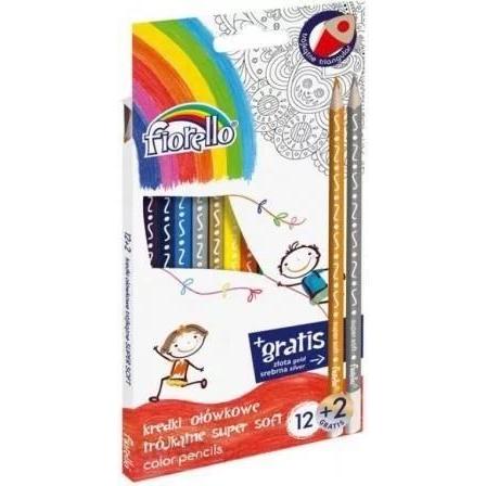 Fiorello, Pastelli, Superweiche Buntstifte 12 Farben + 2 gratis (14x)