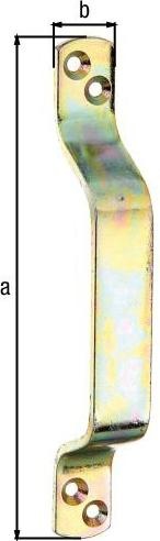Actual product image GAH Gate handle Length 170 mm Width 20 mm Steel galvanised yellow Number of holes 4