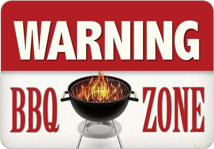 Warning BBQ (16.5 x 11.5 cm)